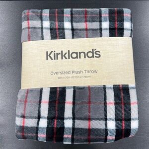 Kirkland’s Plaid Oversized Plush Blanket Throw
